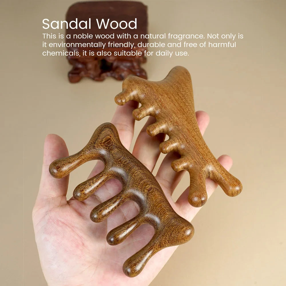 Wooden Wide Tooth Scalp Massage Comb for Hair Detangling