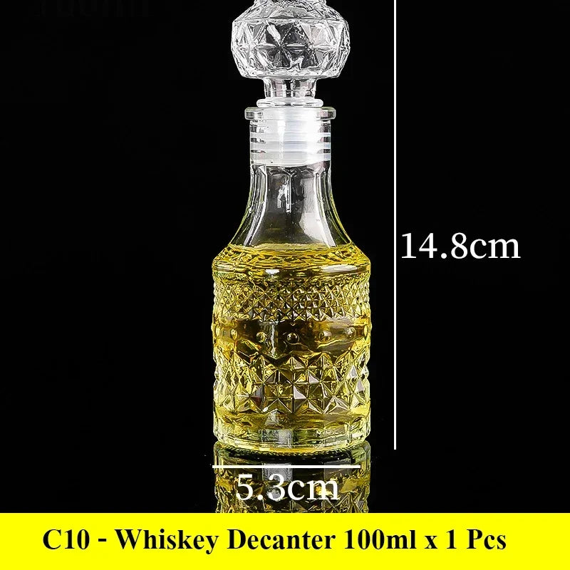 High End Transparent Glass Small Bottle 50/100ml Whiskey Mini Creative Red Bottle Peaceful Pleasures Health and Wellness 100ml