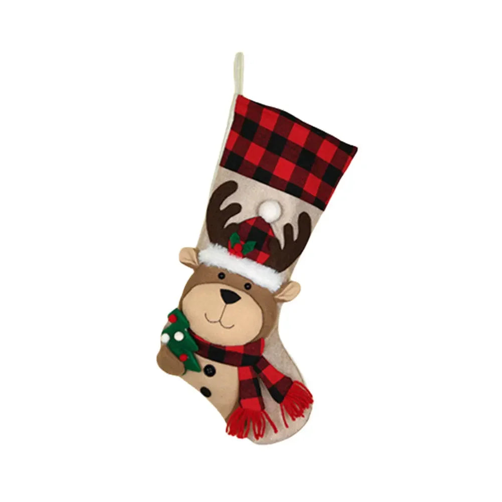 3D Plush Christmas Stockings – Santa, Snowman & Holiday Characters