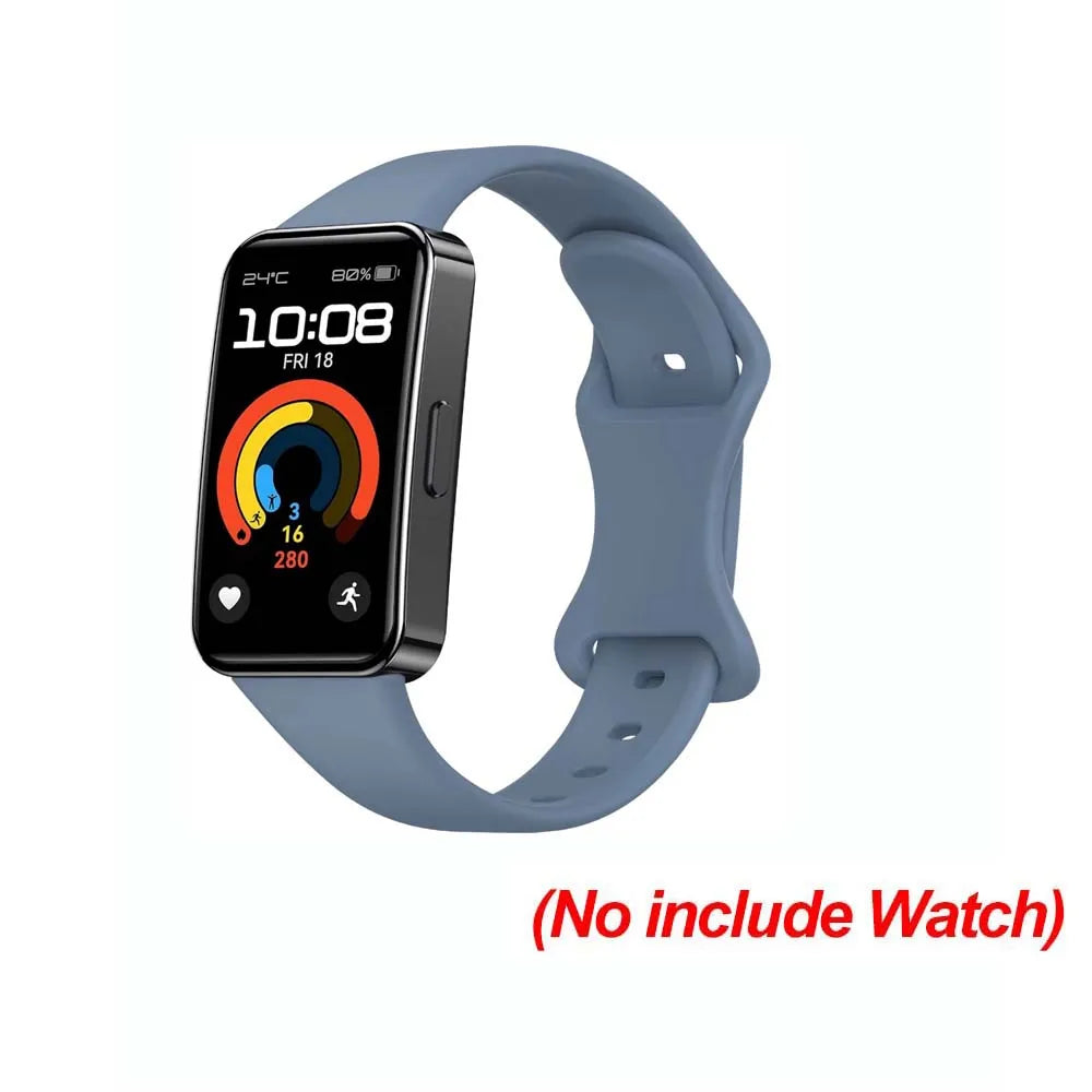 Silicone Sport Strap Replacement for Huawei Band 8 & 9 Peaceful Pleasures Health and Wellness Blue-gray For Huawei Band 9