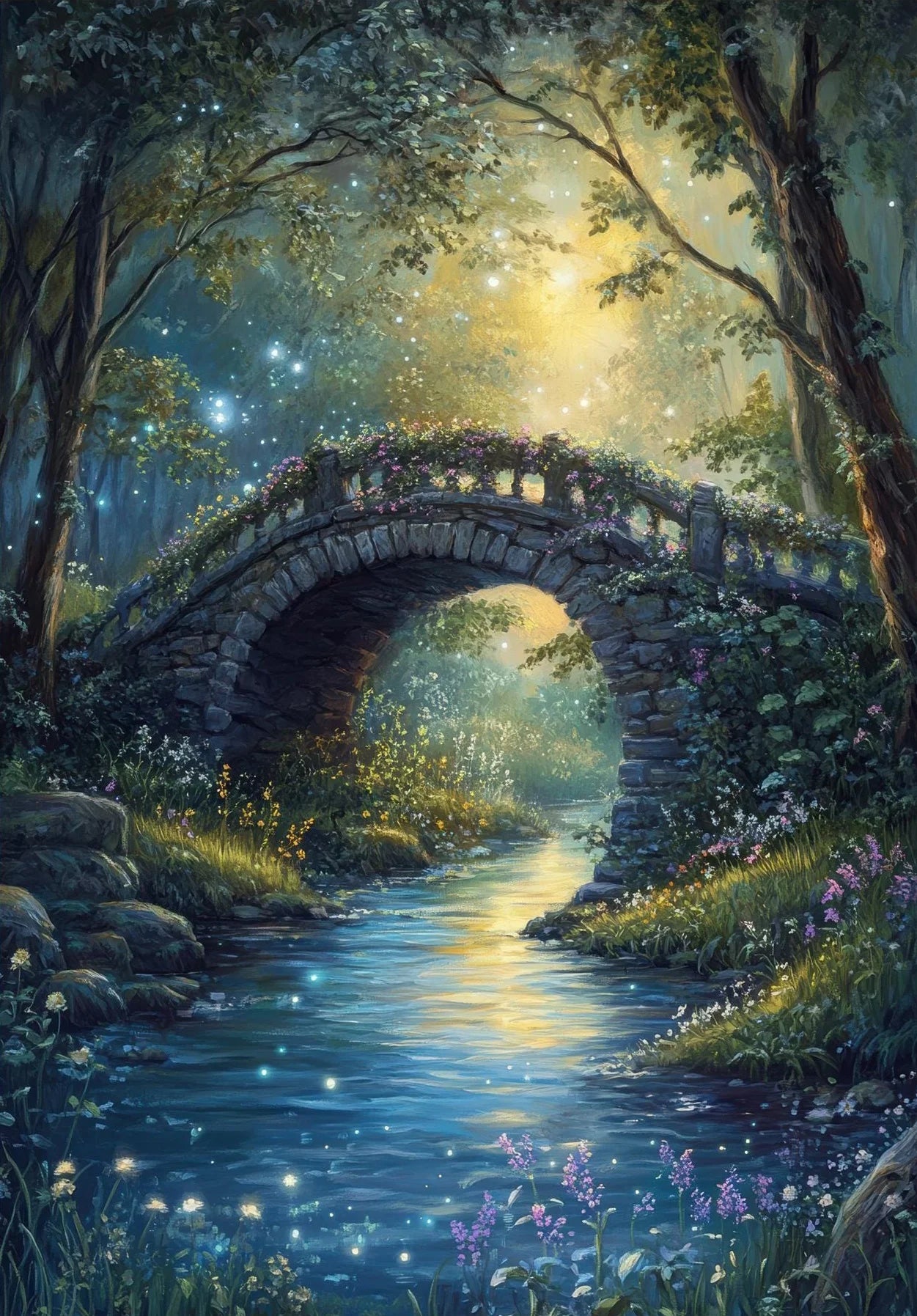 Fairy Enchanted Woodland Canvas Wall Art | Fantasy Forest Poster Canvas Wall Art Peaceful Pleasures Health and Wellness 11 40x60cm Unframed