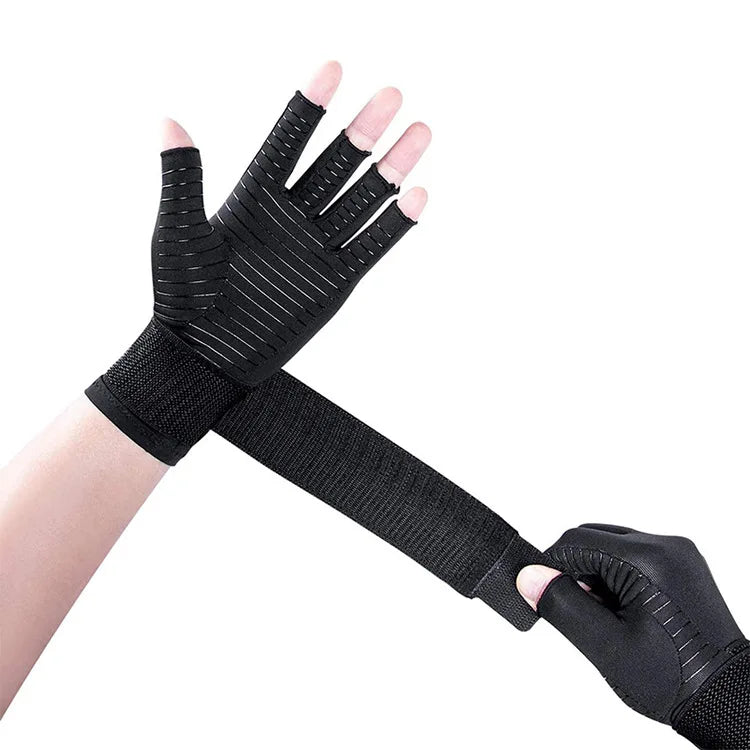 1Pair Compression Arthritis Gloves with Strap,Carpal Tunnel,Typing Peaceful Pleasures Health and Wellness black L/XL