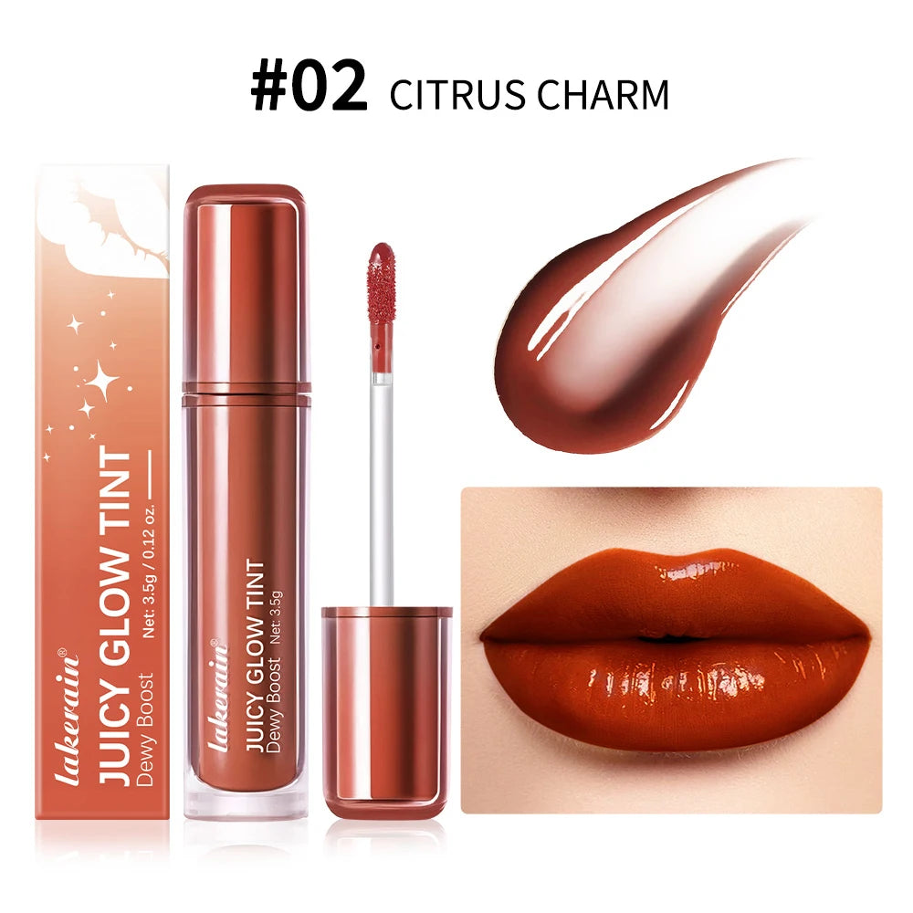 Waterproof Lip Gloss Long Lasting Moisturizing Halo Dyeing Mirror Glass Shine Color Cosmetics Care Oil Plumper Peaceful Pleasures Health and Wellness 2Citrus Charm
