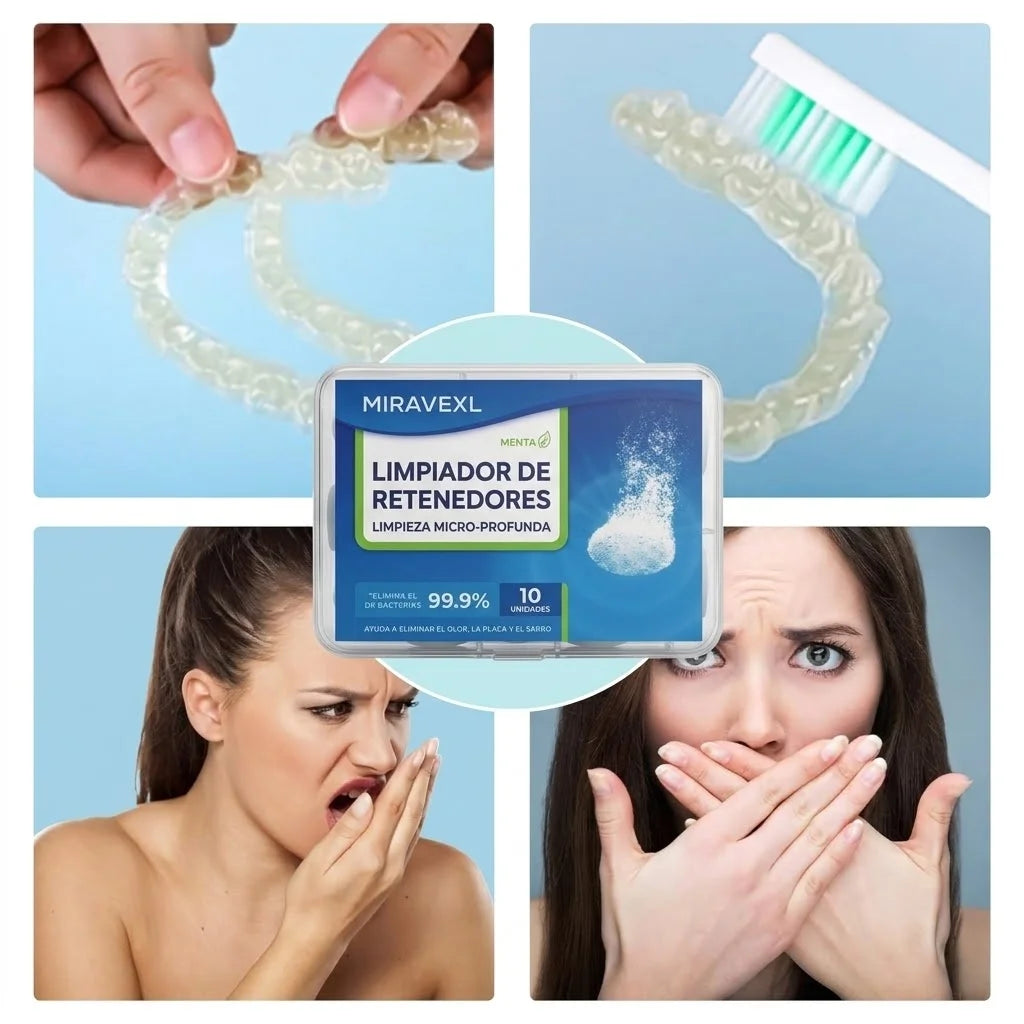 Retainer Cleaner Tablets, Denture & Aligner Cleaning Tablets, Remove Stains Odors Plaque, Night Guard Cleaner, 10 Tablets Peaceful Pleasures Health and Wellness