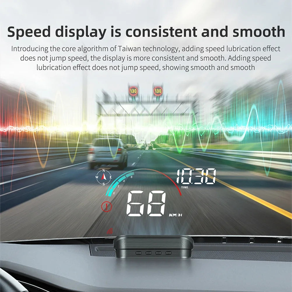 Car Head Up Display HUD Universal Digital GPS Speedometer Projector Screen Dashboard Odometer with Overspeed Alarm For All Cars Peaceful Pleasures Health and Wellness