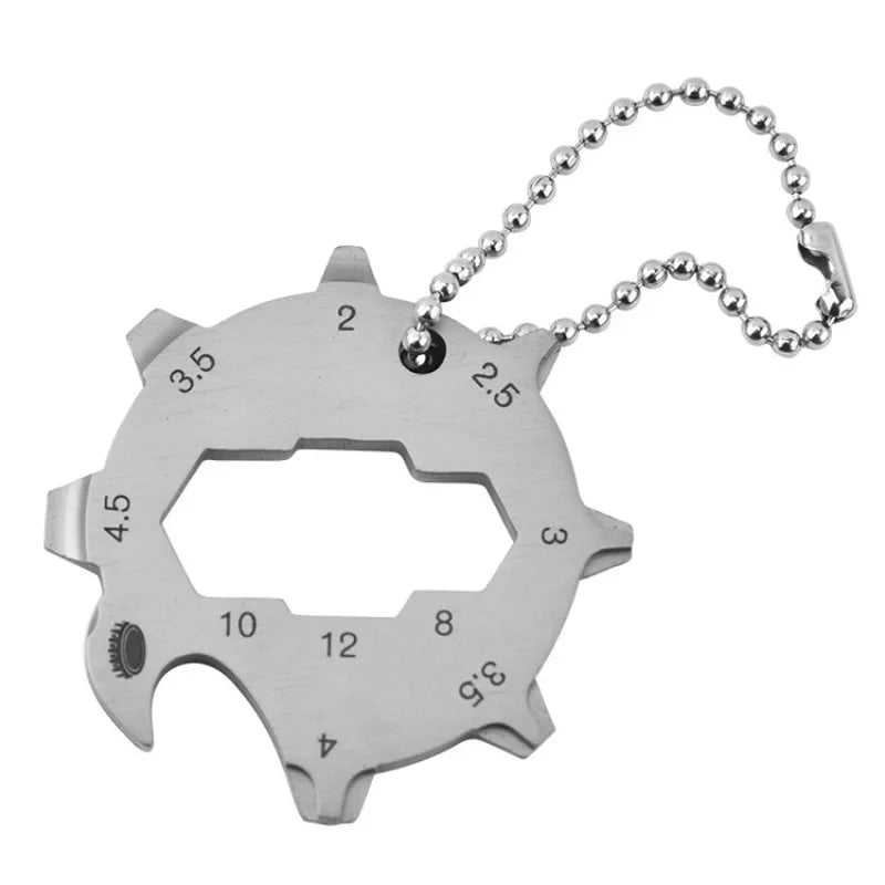 11-in-1 Portable Multi Function Pocket Tool Keychain with Bottle Opener for Outdoor Camping Hiking Survival Peaceful Pleasures Health and Wellness 1pcs