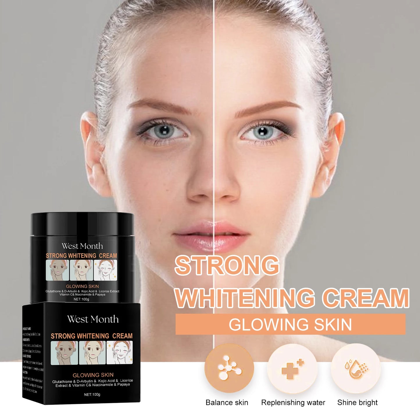 WEST MONTH Dark Spot Brightening Face Cream – 100g Corrector