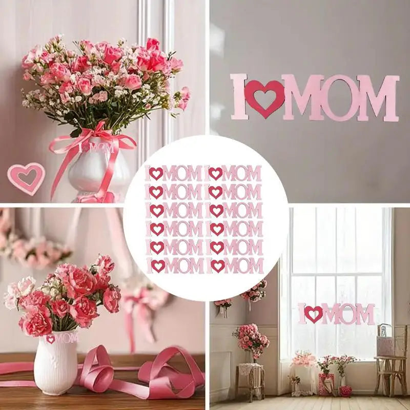Mothers Day Decorations 12X Stylish Table Ornament Creative Heartwarming Mom Birthday Decorative Sign Meaningful Wood Ornament Peaceful Pleasures Health and Wellness