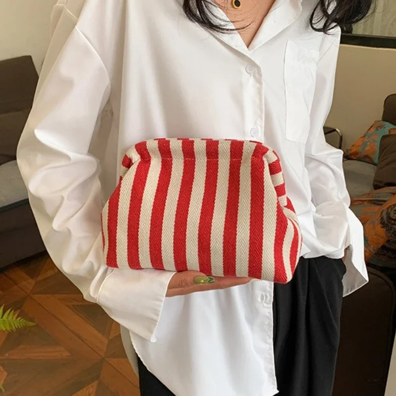Women's Woven Crochet Beach Clutch Purse | Colorblock Hobo Bag