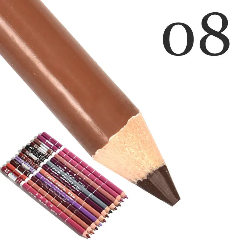 28-Color Waterproof Matte Lip Liner Pencil – Long-Lasting