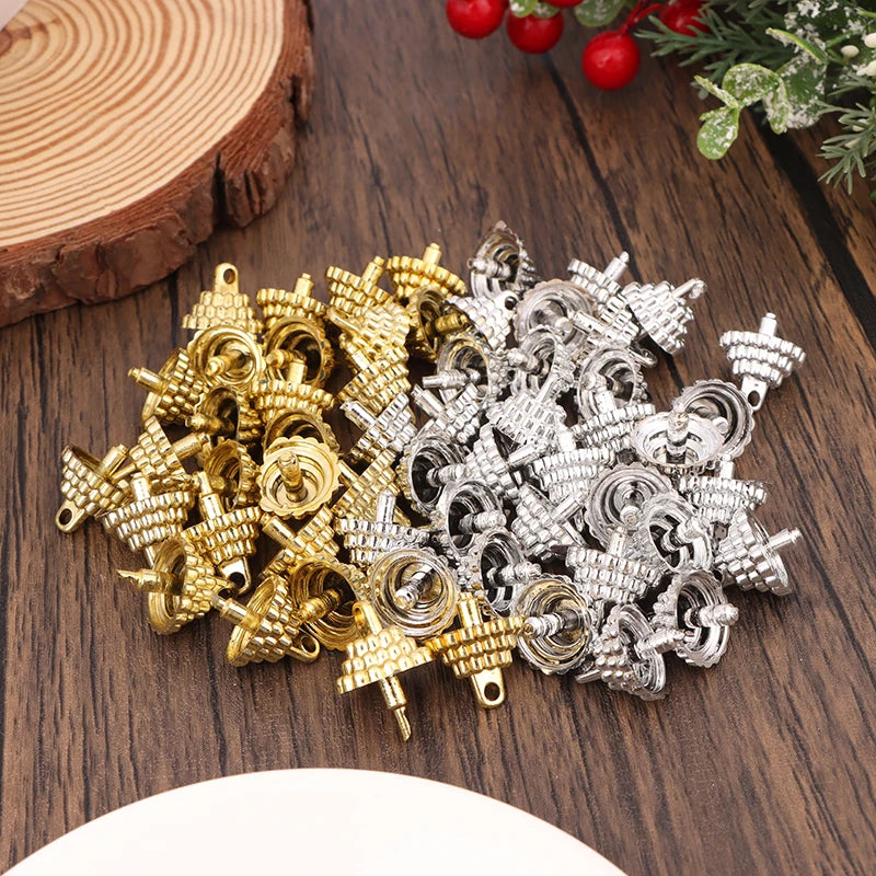 Christmas Ball Cap Pendant Holders 50/100pcs – Silver & Gold