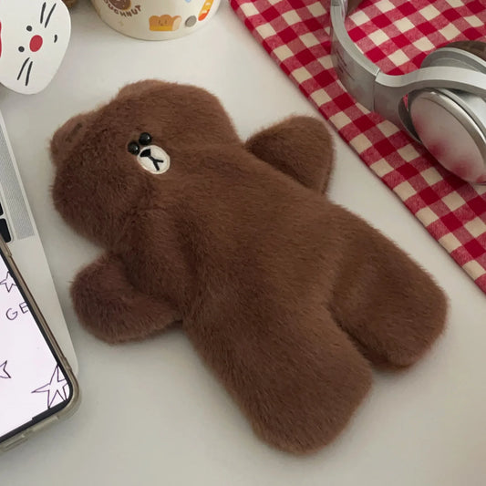 High Appearance Brown Bear Pencil Case Item for Elementary Junior High School Students Stationery Bag Storage Bags Pencil Case Peaceful Pleasures Health and Wellness