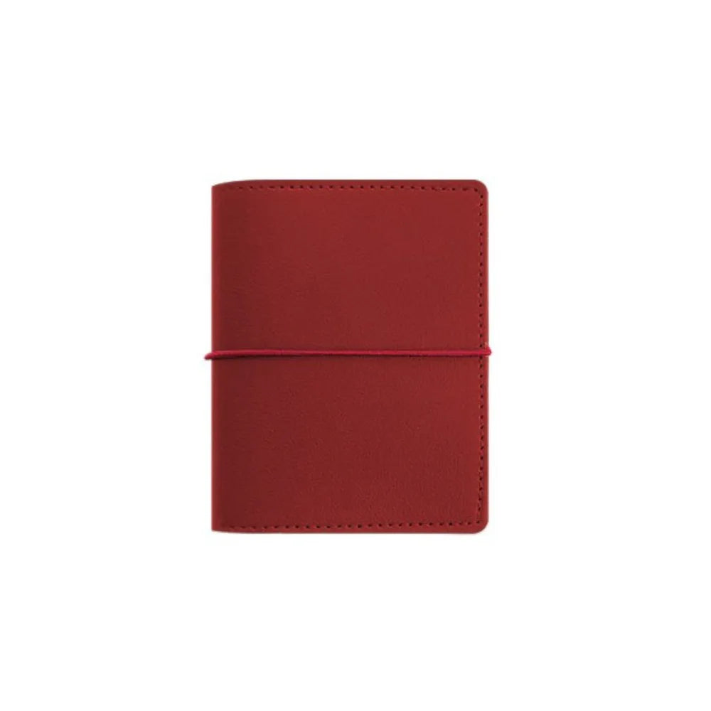 Simple M5 Loose Leaf Notebook PU Leather 50 Sheets Mini Pocket Notebook Planner Schedule DIY Binder Notebook School Peaceful Pleasures Health and Wellness Claret