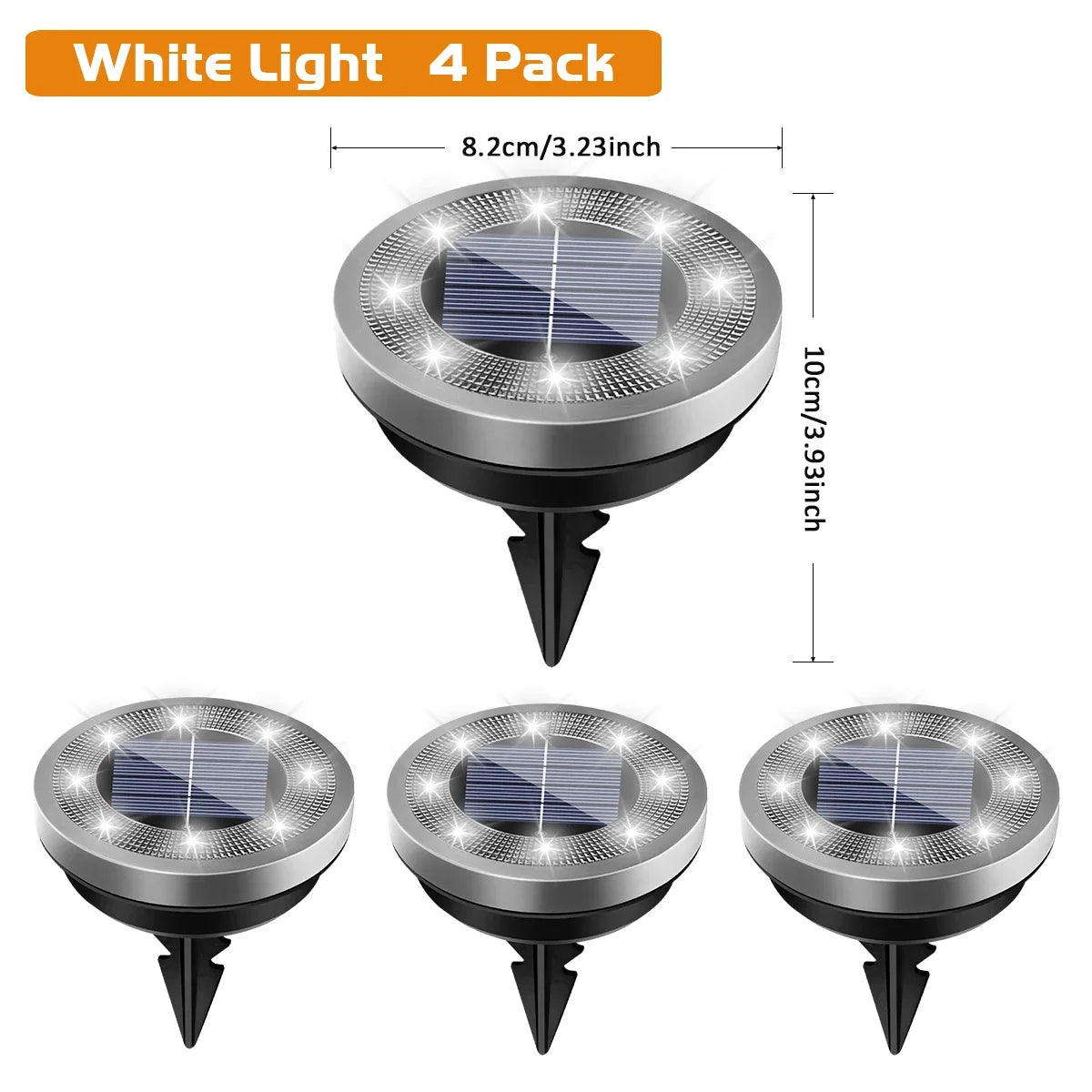 Solar Ground Lights IP65 Waterproof – 8 LED Outdoor Landscape