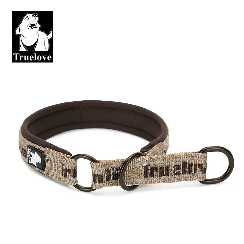 Truelove P-Chain Nylon Pet Collar Adjustable Reflective SBR Neoprene Pull-resistant Explosion-proof Dog and Cat Travel TLC5371 Peaceful Pleasures Health and Wellness brown XXXL China Mainland