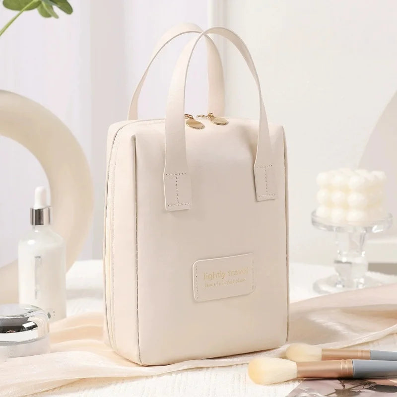 Large PU Leather Travel Makeup Bag – Wide-Open Cosmetic Organizer