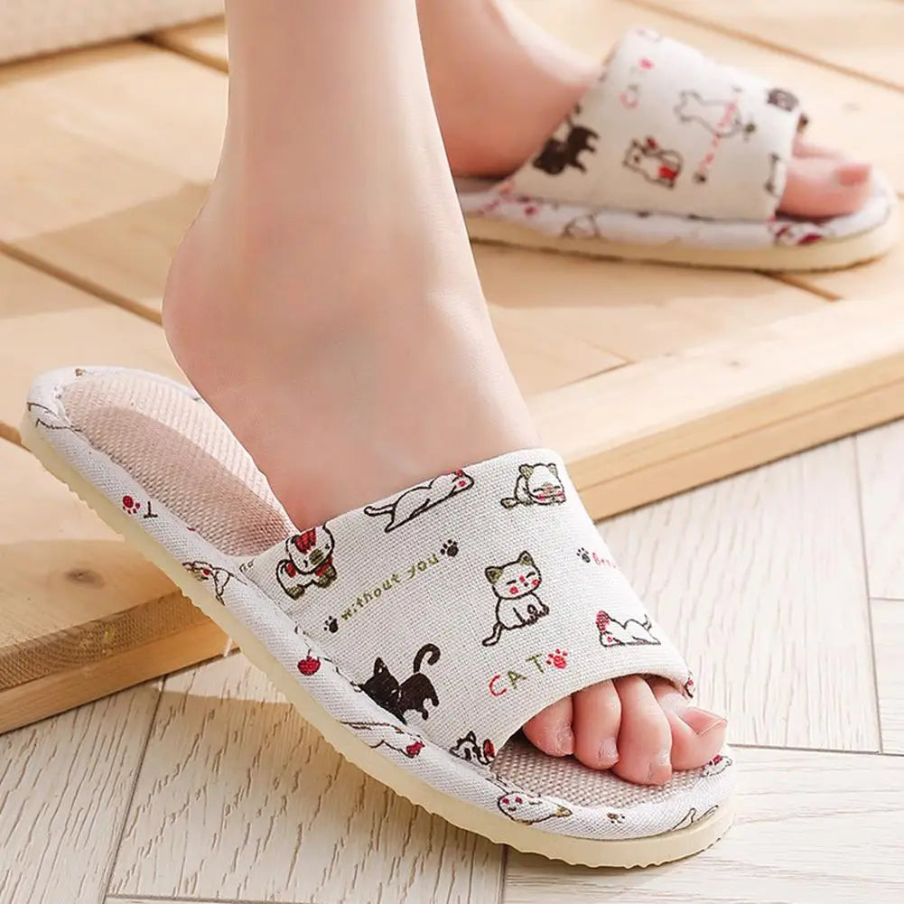 Women Flax Slippers - Breathable Indoor Sandals Peaceful Pleasures Health and Wellness
