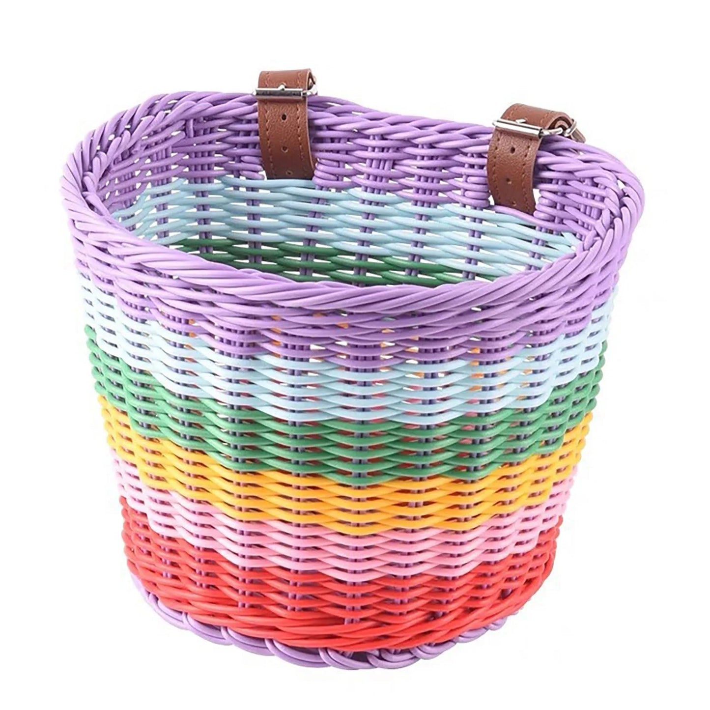 Kid Front Handlebar Bike Basket Vintage Rainbow Color Front Bicycle Basket Suitable for Most Type of Bikes Peaceful Pleasures Health and Wellness Big 2pcs