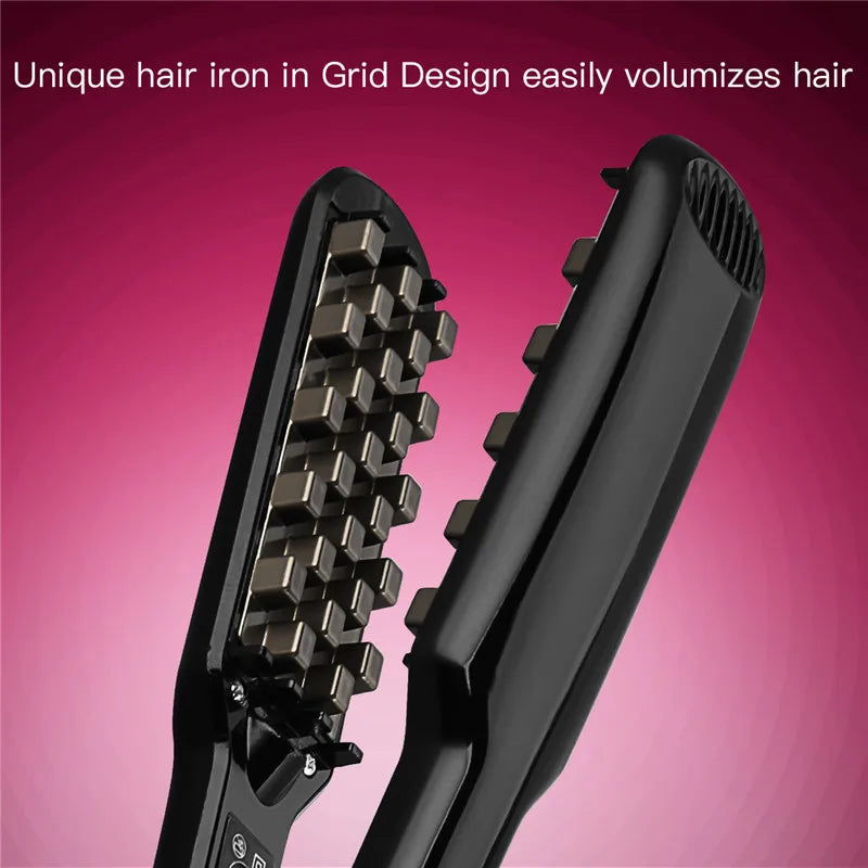 Hair Straightener Plate Electric Ceramic Waver Hair Crimper Customized Iron Volumized Fast Heats Hair Crimper Peaceful Pleasures Health and Wellness