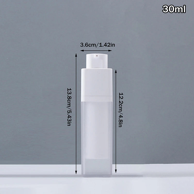15/30/50ml Square Vacuum Bottle Press Lotion Empty Dispensers Liquid Foundation Makeup Portable Lady Essence Cosmetic Container Peaceful Pleasures Health and Wellness 30ml Frosted