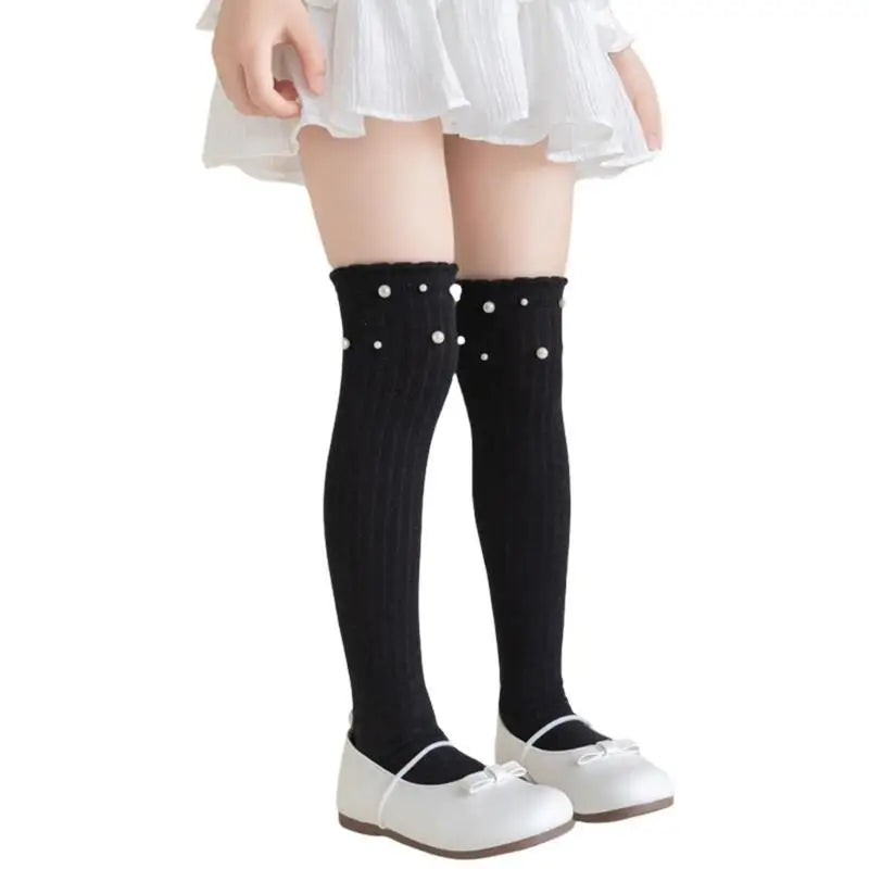 Girls Pearl Over-the-Knee Socks | Soft Breathable Stockings