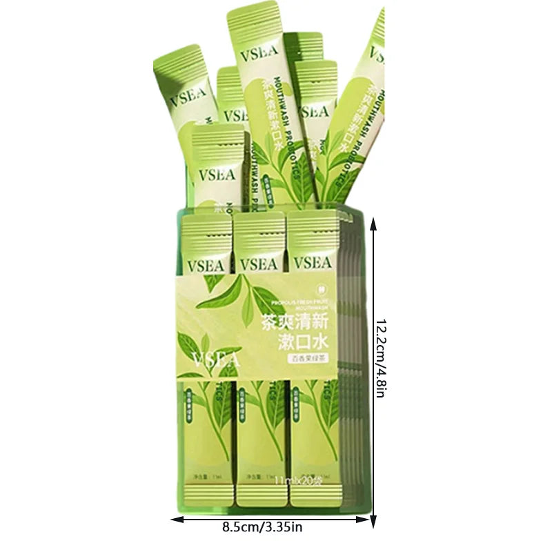 DR.DAVEY Passion Fruit Green Tea Mouthwash 20 Pack | Fresh Breath