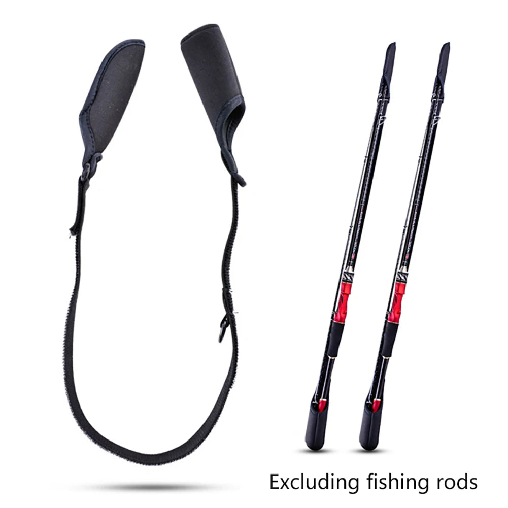 Fishing Rod Holder Strap Shockproof Fishing Rod Wrap Band Breathable Splash-resistant Wear-resistant Adjustable Accessories Peaceful Pleasures Health and Wellness