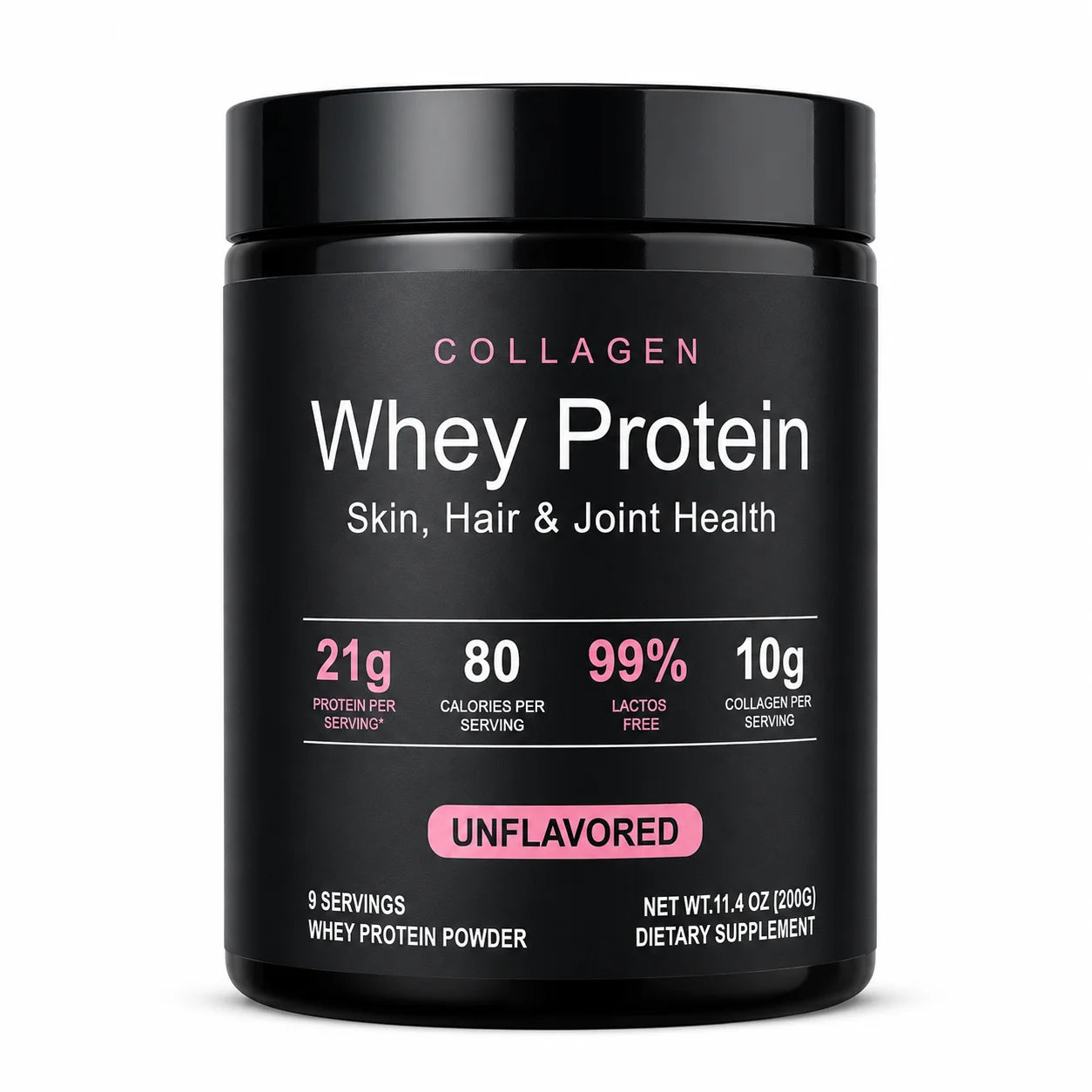 Collagen Whey Protein Powder | 21g Protein, 10g Collagen, Unflavored