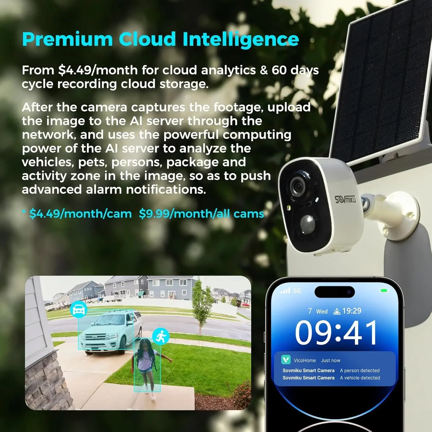 Solar Security Camera Wireless Outdoor, Battery Powered, PIR Motion Detection, Two Way Audio, Night Vision Peaceful Pleasures Health and Wellness