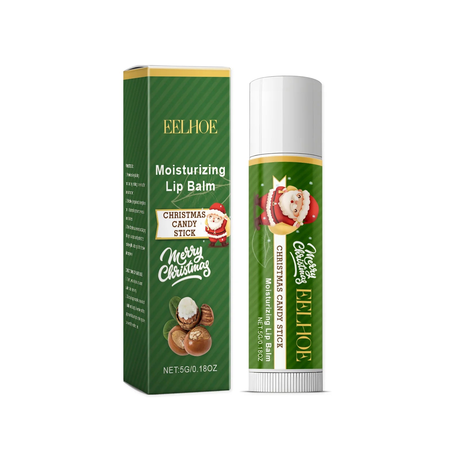Christmas Lip Balm Set Moisturizing Lip Care Repair Dry Chapped Lips Nourishing Holiday Gift Autumn Winter Lip Care Peaceful Pleasures Health and Wellness green