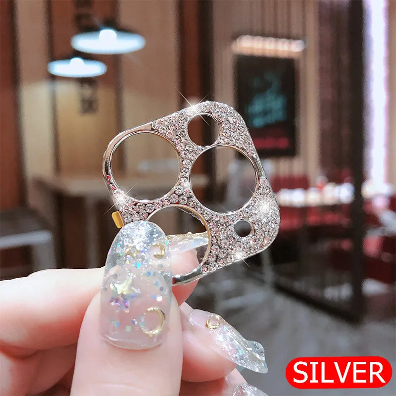 For iPhone15 Metal diamond-encrusted lens ring protector for iphone 14 pro lens protector 15 pro max accessories For iphone13 14 Peaceful Pleasures Health and Wellness Silver 11Pro or 11ProMax