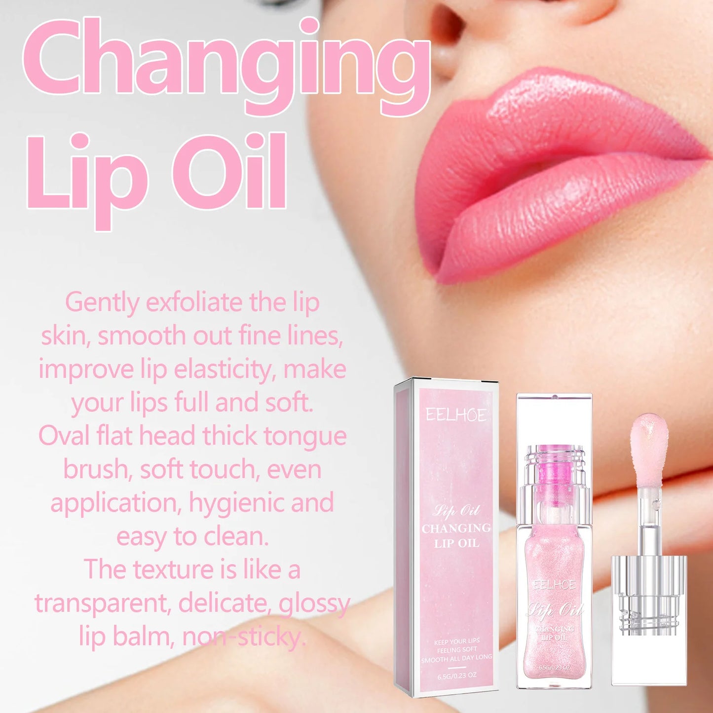 EELHOE Lip Oil Gloss Plumper – Moisturizing Lip Care 6.5g