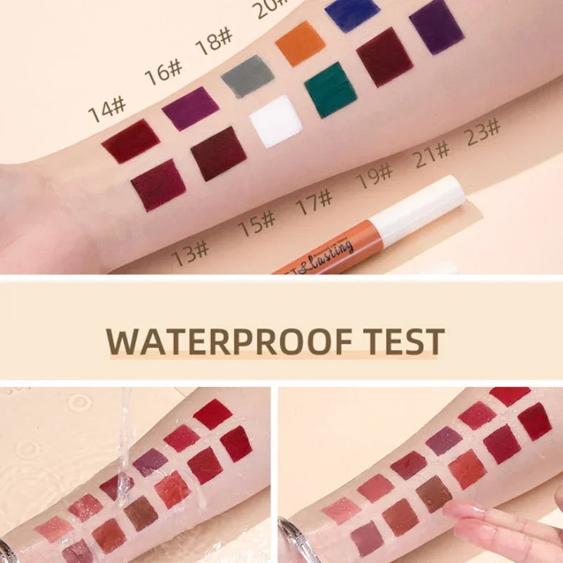 24-Color Matte Liquid Lipstick – Waterproof Velvet Lip Gloss Set