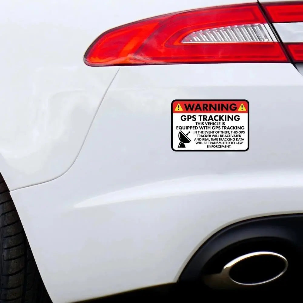 Funny Tracking Warning Car Stickers – 2-Pack 120mm Decals