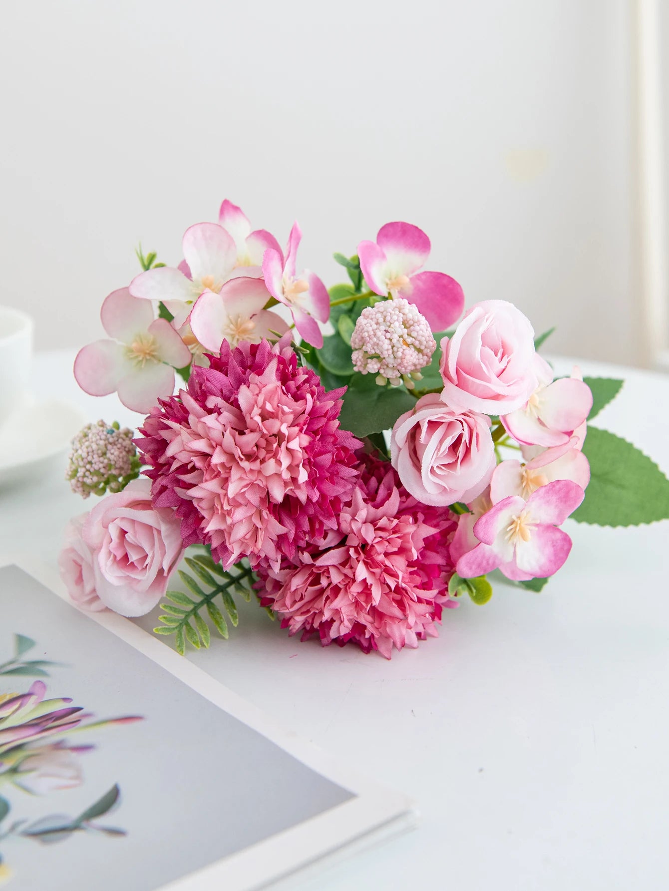Artificial Silk Chrysanthemum Rose Bouquet | Wedding Home Decor