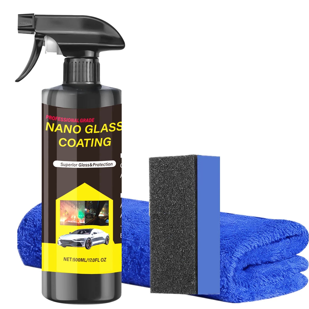 Car Coating Spray Quick Effect Coating Agent Coat Car Wax Car Scratch Wax Coating Spray Oil Film Emulsion Glass Cleaner Peaceful Pleasures Health and Wellness 500ml set