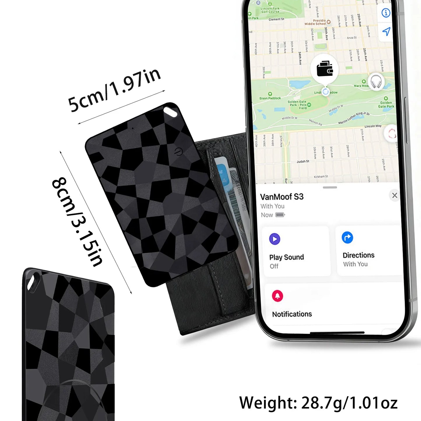 Ultra Thin GPS Tracker Card for Apple Find My & Android Find Hub, Smart Anti-Loss Device Wireless Rechargeable Locator Peaceful Pleasures Health and Wellness