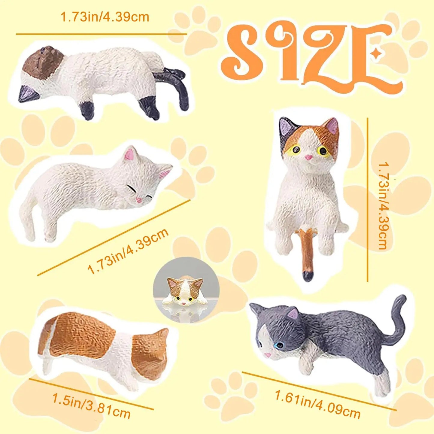 5-Piece Sleeping Cat Figurines | Car Dashboard & Home Décor