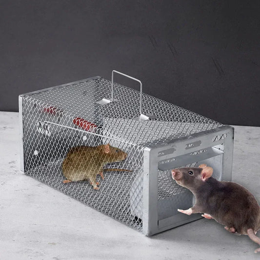 Automatic Continuous Catch Mouse Trap Galvanized Metal Rat Cage for Small Rodents Squirrels Humane Reusable Indoor Outdoor Peaceful Pleasures Health and Wellness