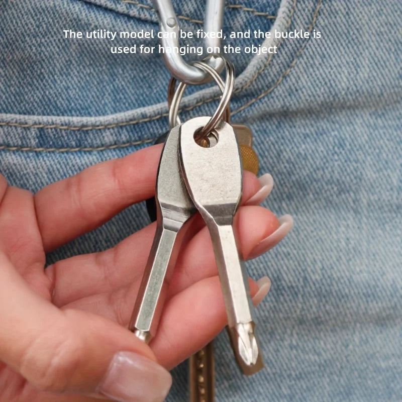 Portable Screwdriver Keychain | Steel Flat Head EDC Tool