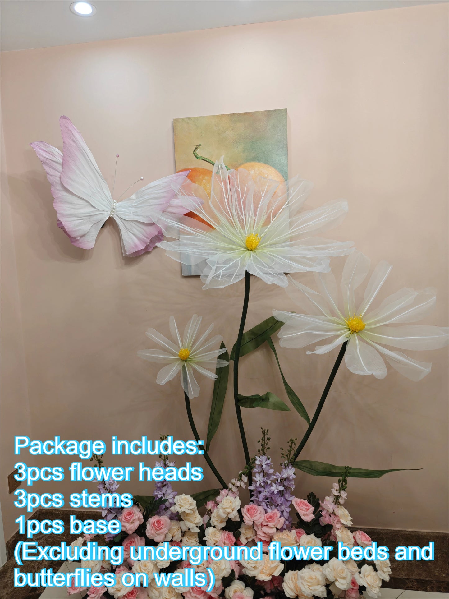 Artificial Silk Poppy Flower Wedding Backdrop Stand 40–80cm