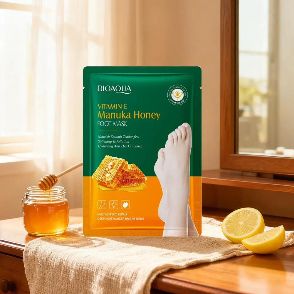 Vitamin E & Manuka Honey Foot Mask – Moisturizing Exfoliator