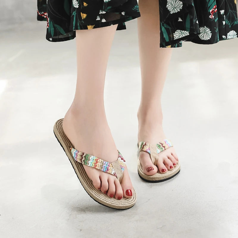 Women's Bohemian Wedge Flip Flops – Beach Sandals & Slippers