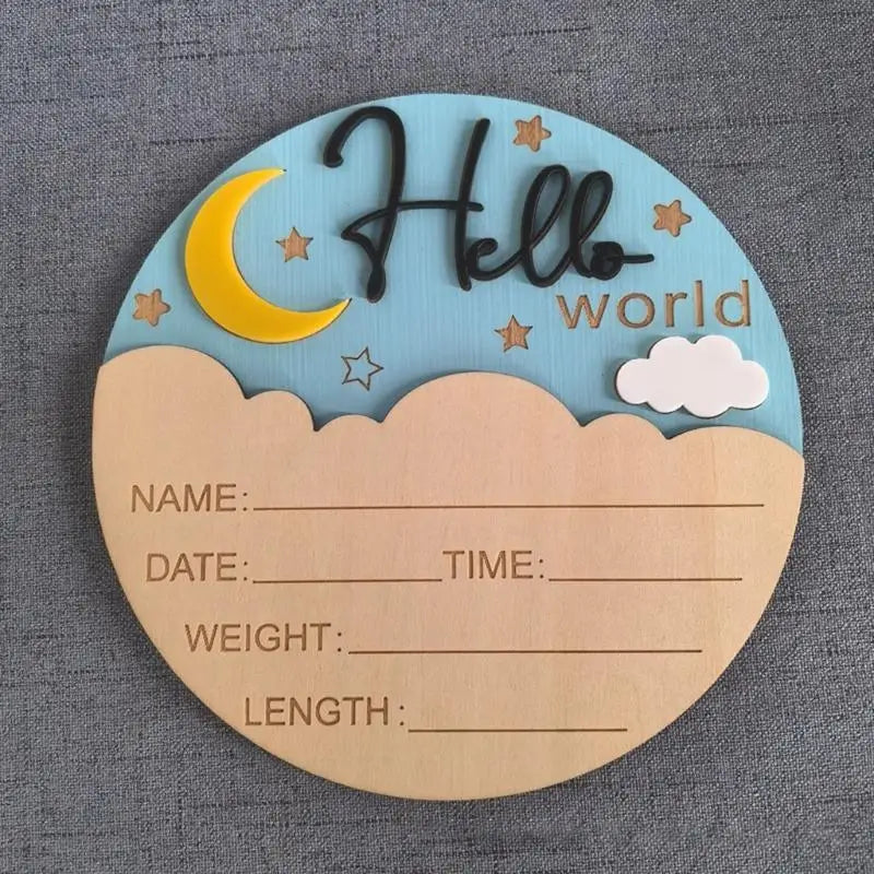 Moon Baby Birth Announcement Sign | Newborn Photo Prop