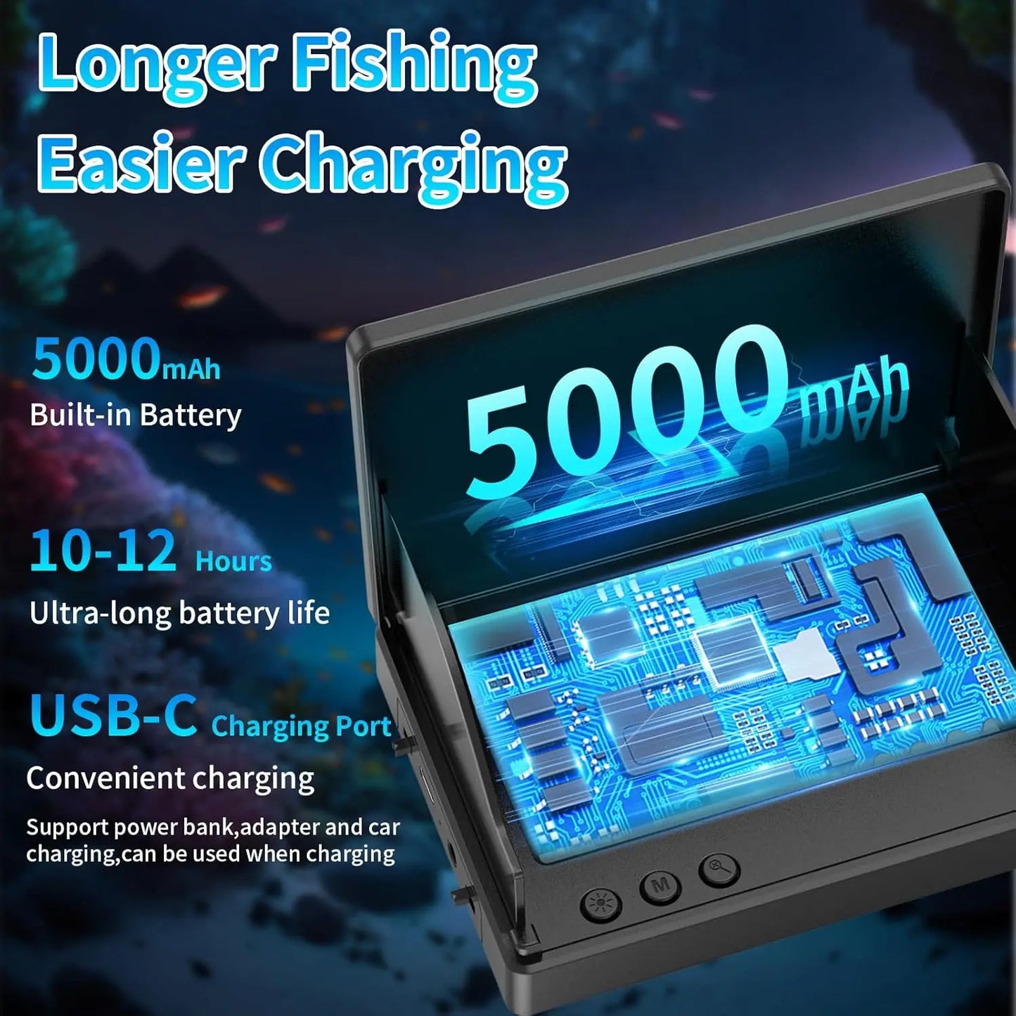 1080P Underwater Fishing Camera – Night Vision, 4.3" LCD, IP68