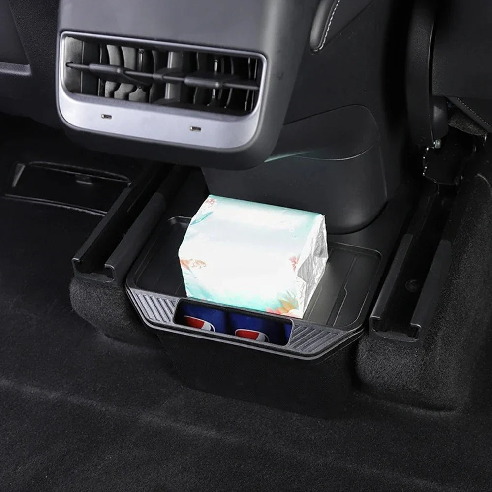 Tesla Model Y Rear Seat Storage Box Organizer 2021–2024