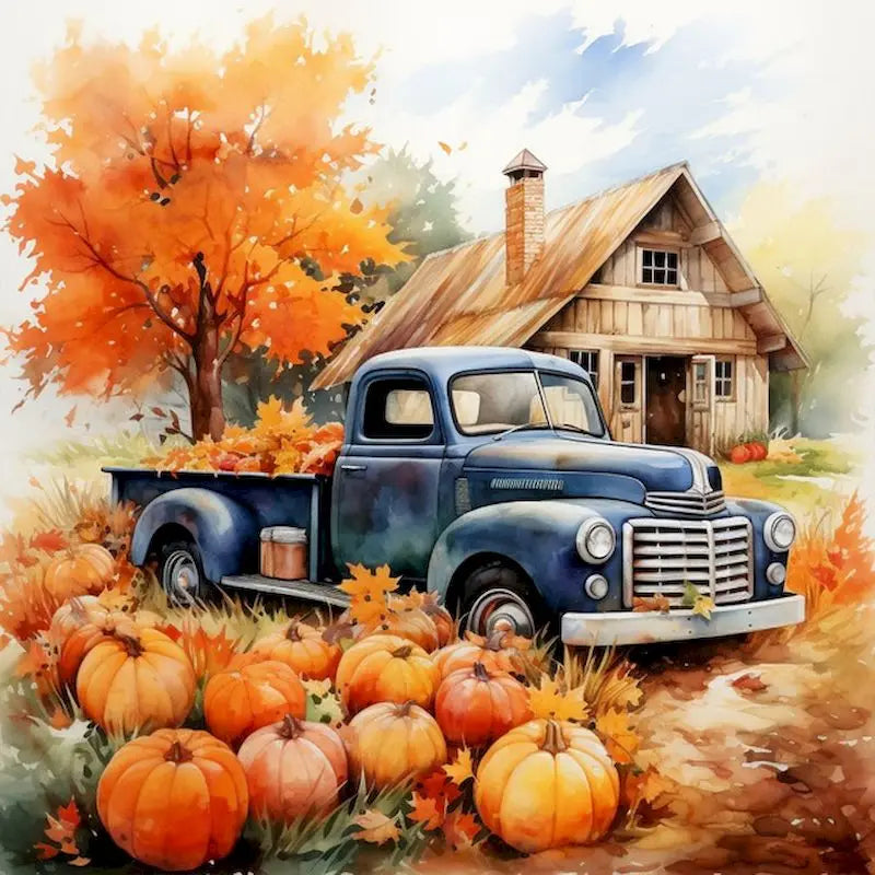 GATYZTORY Diy Painting By Numbers Kits Pumpkin Cart Scenery Picture With Number Acrylic Paint On Canvas Personalized Gift Peaceful Pleasures Health and Wellness 11-3 20x30cm Unframed