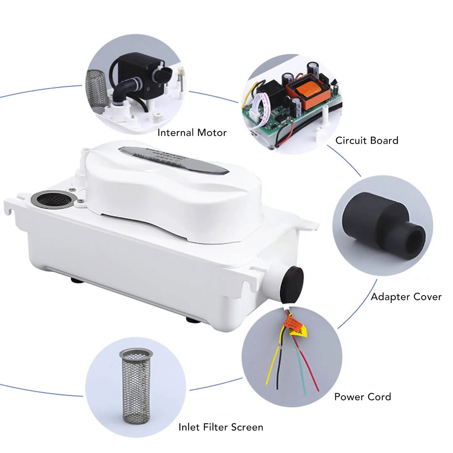 Air Conditioning Drain Pump HVAC Condensate Removal with 600ml Storage AC110‑240V 100L/H HVAC Condensate Pump Peaceful Pleasures Health and Wellness