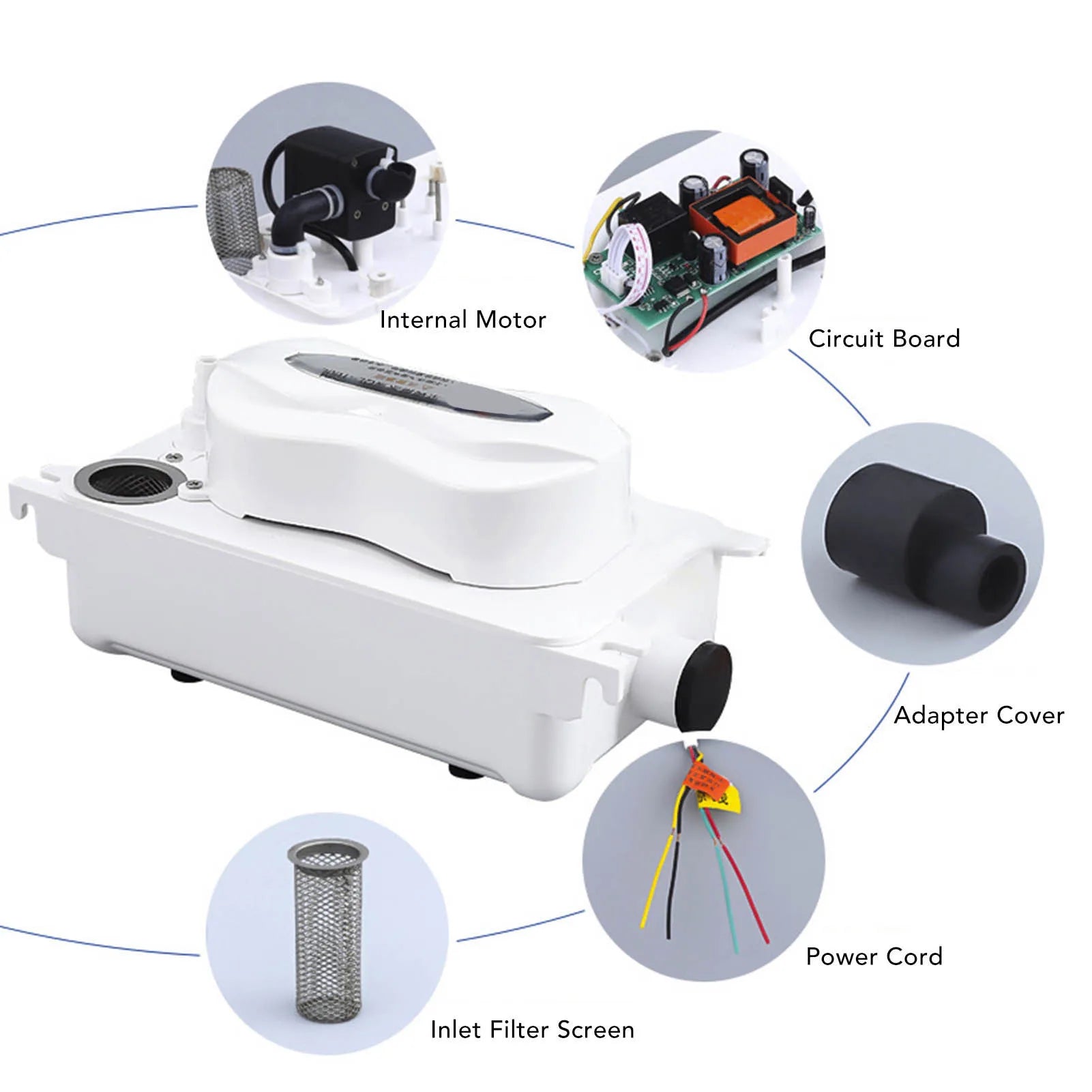 Air Conditioning Drain Pump HVAC Condensate Removal with 600ml Storage AC110‑240V 100L/H HVAC Condensate Pump Peaceful Pleasures Health and Wellness