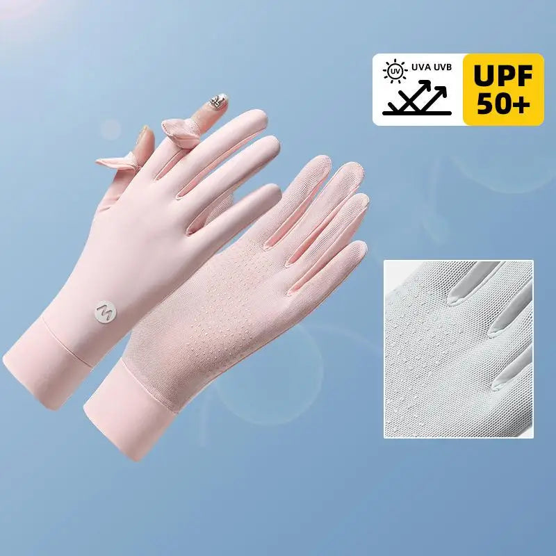 Women's Ice Silk UV Sun Protection Gloves | Lightweight Summer
